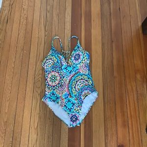 Multicolored one piece bathing suit